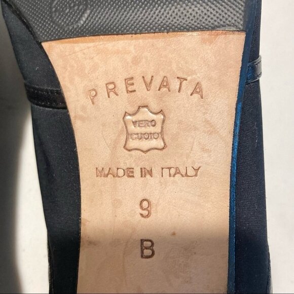 PREVATA Sz 9B Fabric and Leather 2” Heel Y2K  Style Made in Italy Shoes - Picture 8 of 10
